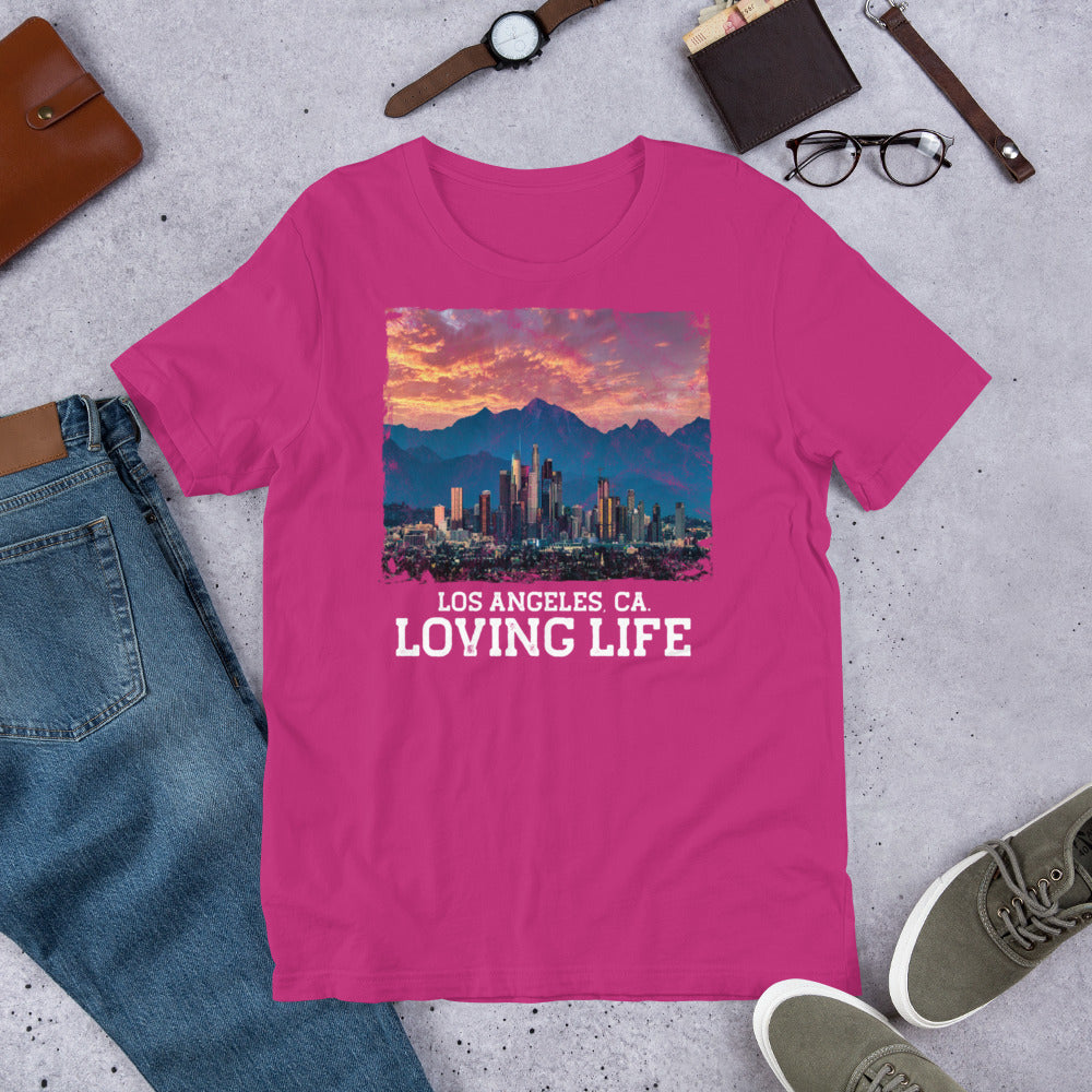 Los Angeles CA - Loving Life Short-Sleeve Unisex T-Shirt