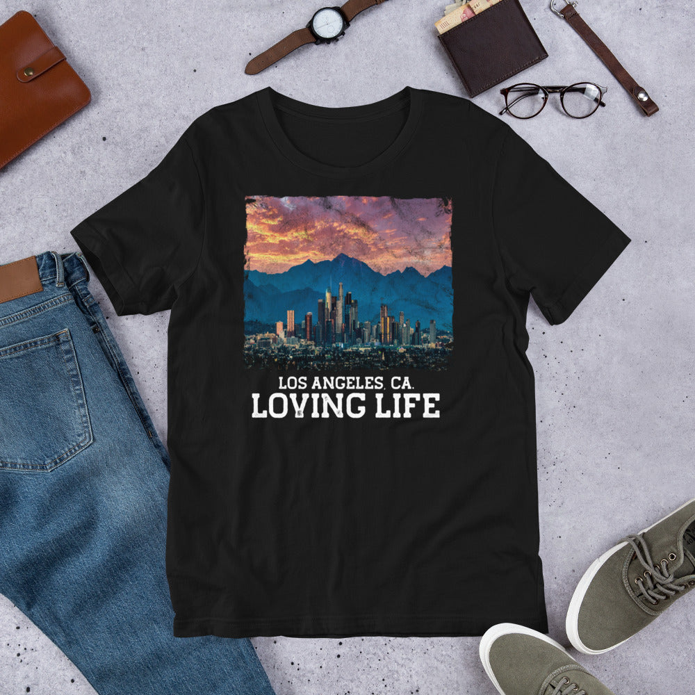 Los Angeles CA - Loving Life Short-Sleeve Unisex T-Shirt