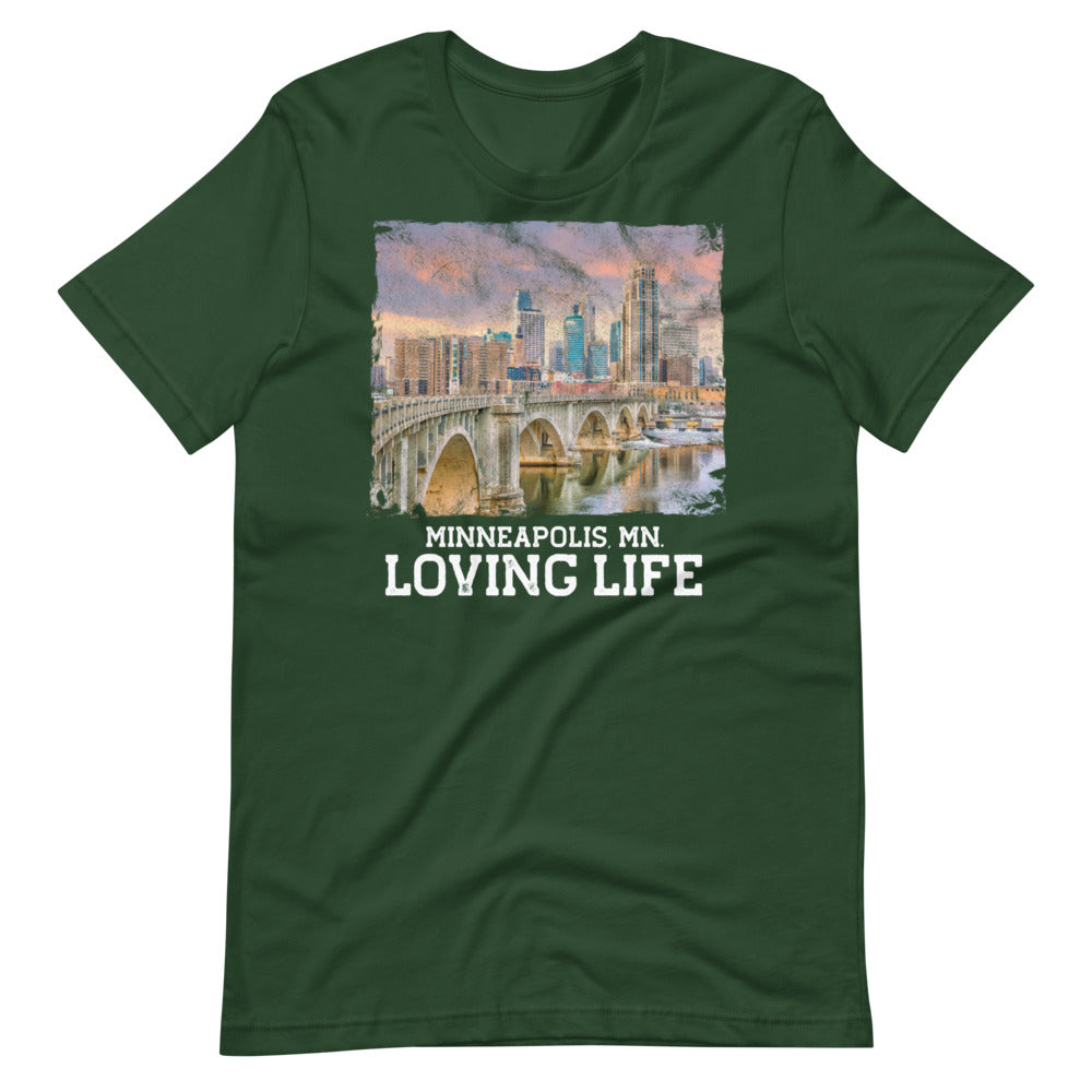 Minneapolis MN - Loving Life Short-Sleeve Unisex T-Shirt