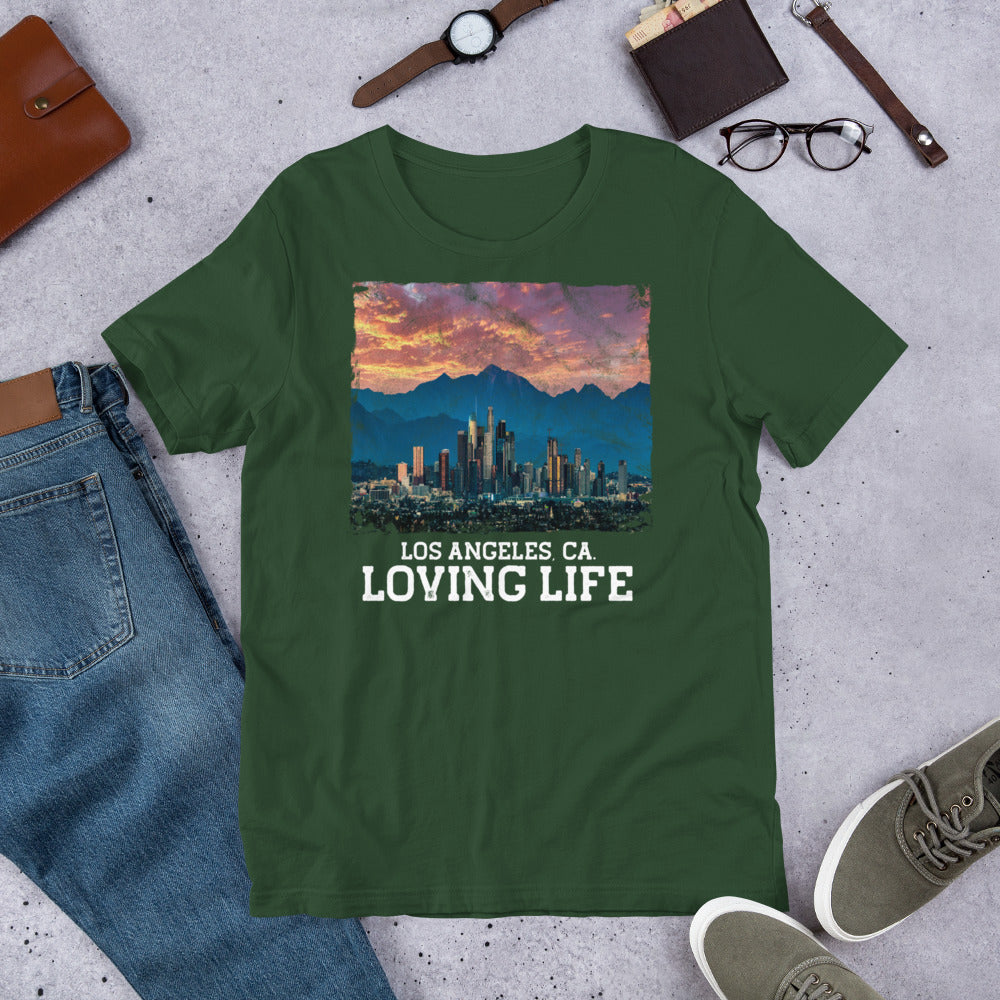 Los Angeles CA - Loving Life Short-Sleeve Unisex T-Shirt