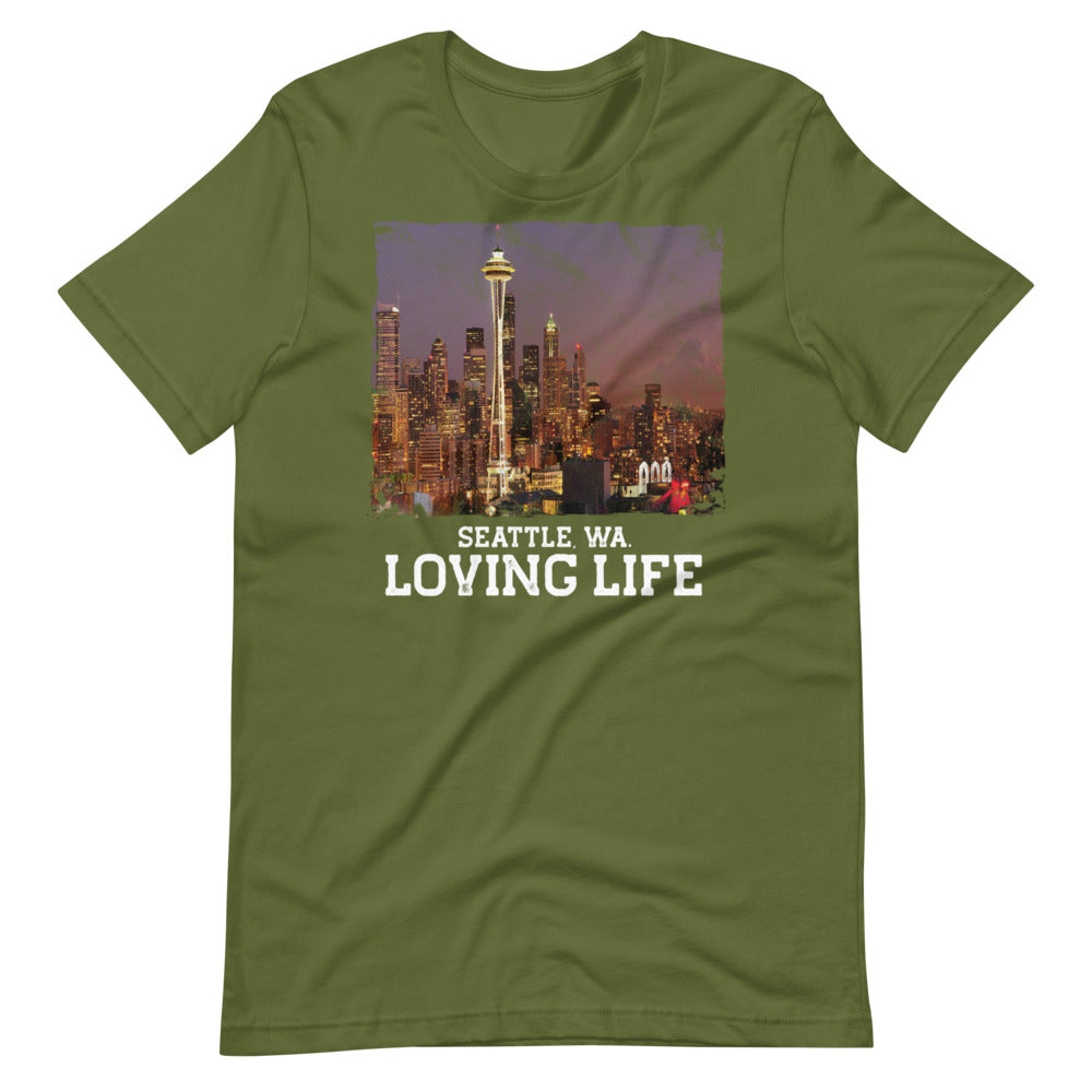 Seattle WA - Loving Life Short-Sleeve Unisex T-Shirt