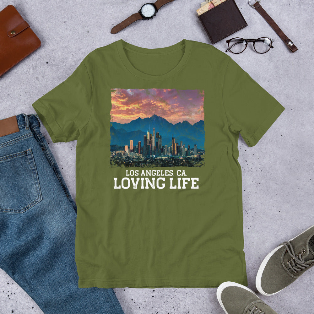 Los Angeles CA - Loving Life Short-Sleeve Unisex T-Shirt