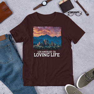 Los Angeles CA - Loving Life Short-Sleeve Unisex T-Shirt