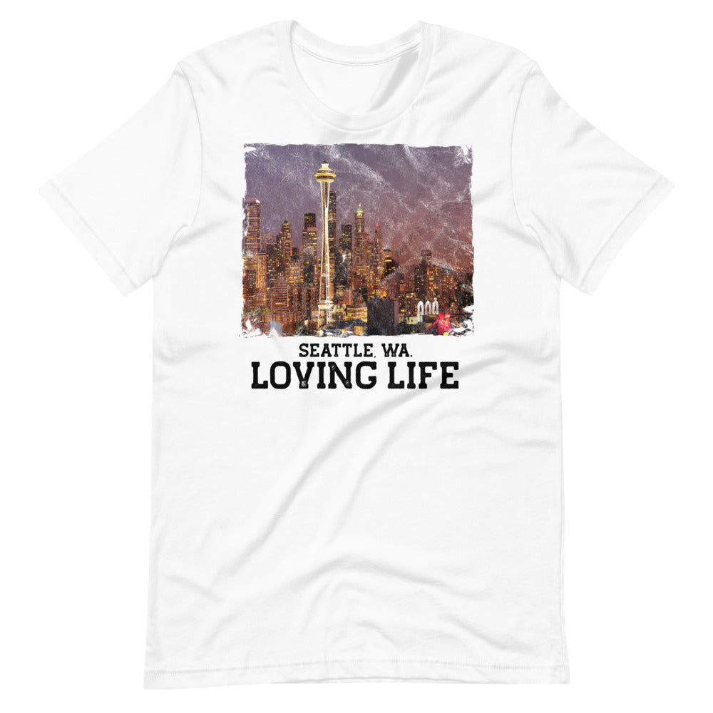 Seattle WA - Loving Life Short-Sleeve Unisex T-Shirt