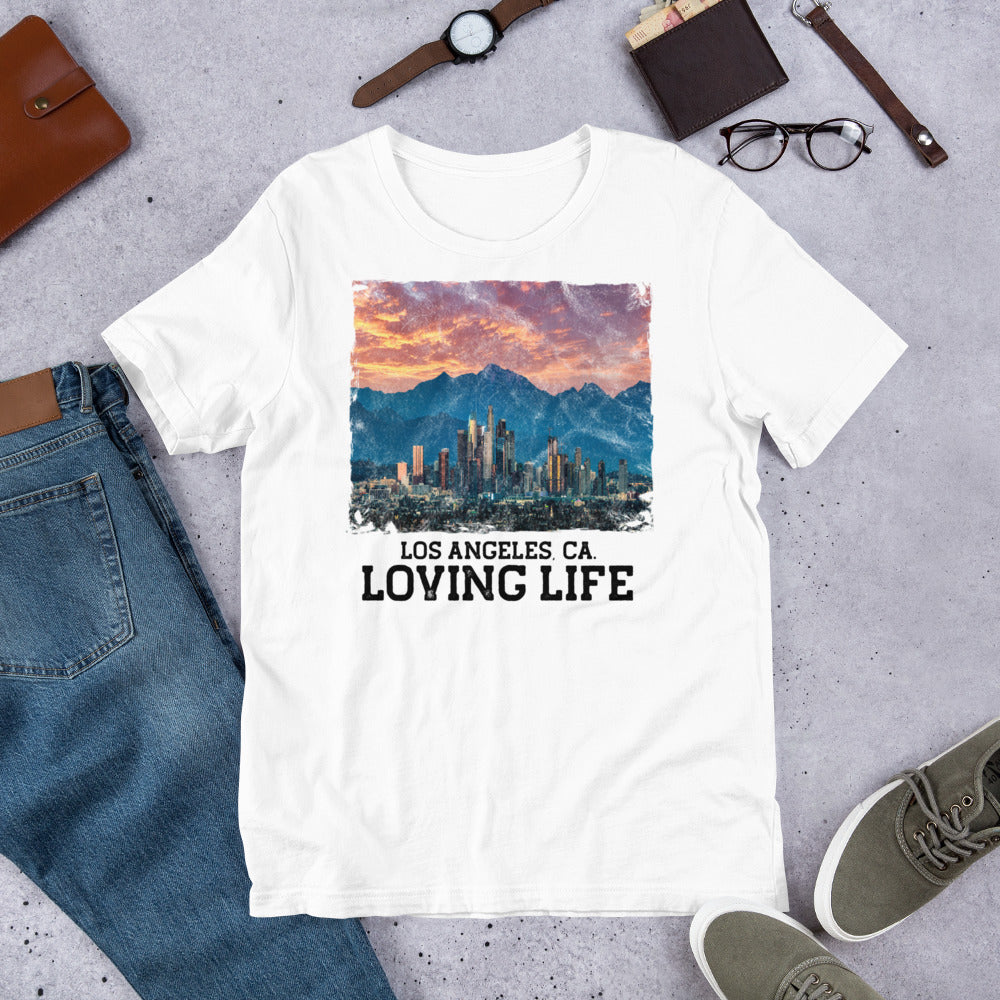 Los Angeles CA - Loving Life Short-Sleeve Unisex T-Shirt